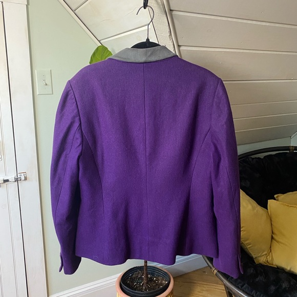 J. Peterman Company Wool Blend Blazer with Colorblock and Printed Lining Size 10 - Picture 4 of 12